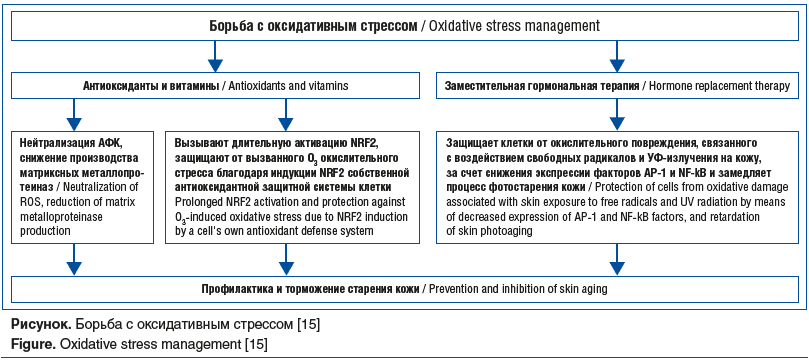Рисунок. Борьба с оксидативным стрессом [15] Figure. Oxidative stress management [15]